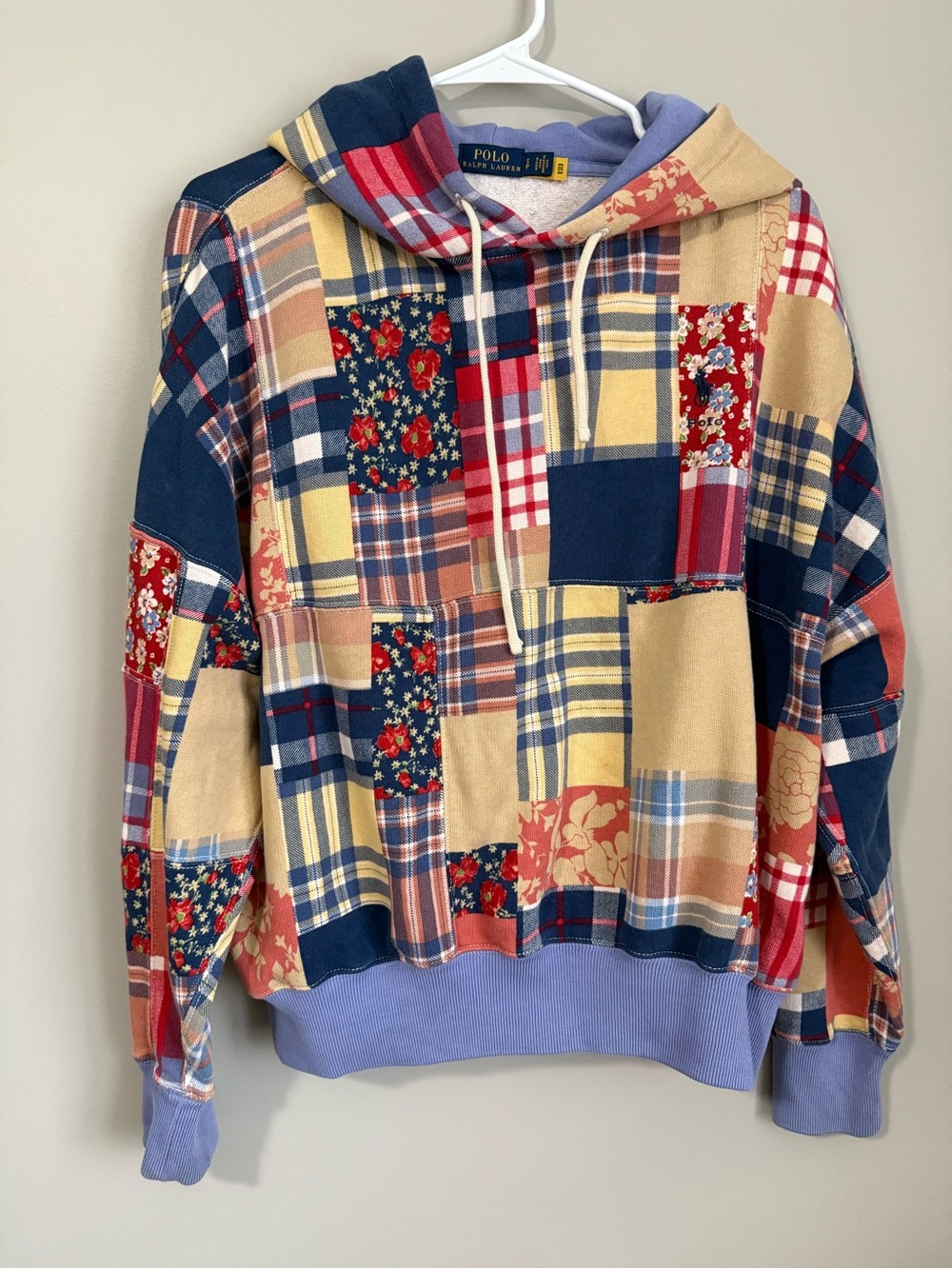 Polo Ralph Lauren Patchwork Hoodie - Size Small